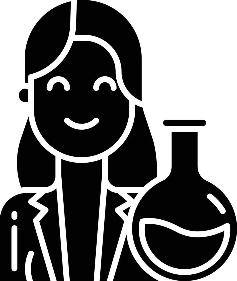 Scientist solid glyph illustration vector