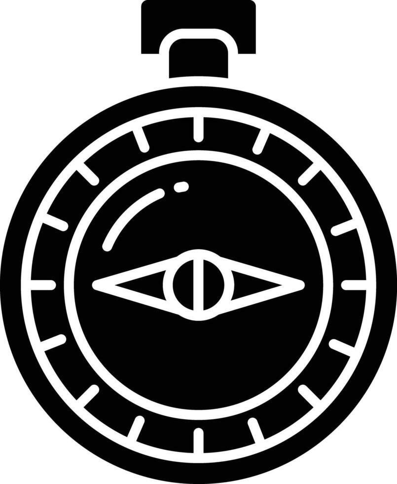 Compass solid glyph illustration vector