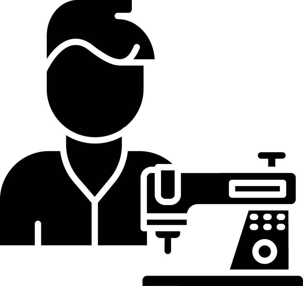 tailor solid glyph illustration vector