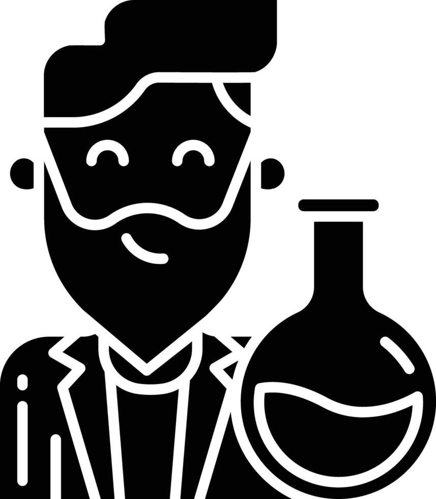 Scientist man solid glyph illustration vector