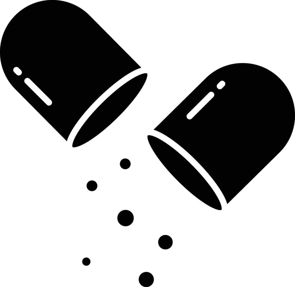 Capsule solid glyph illustration vector