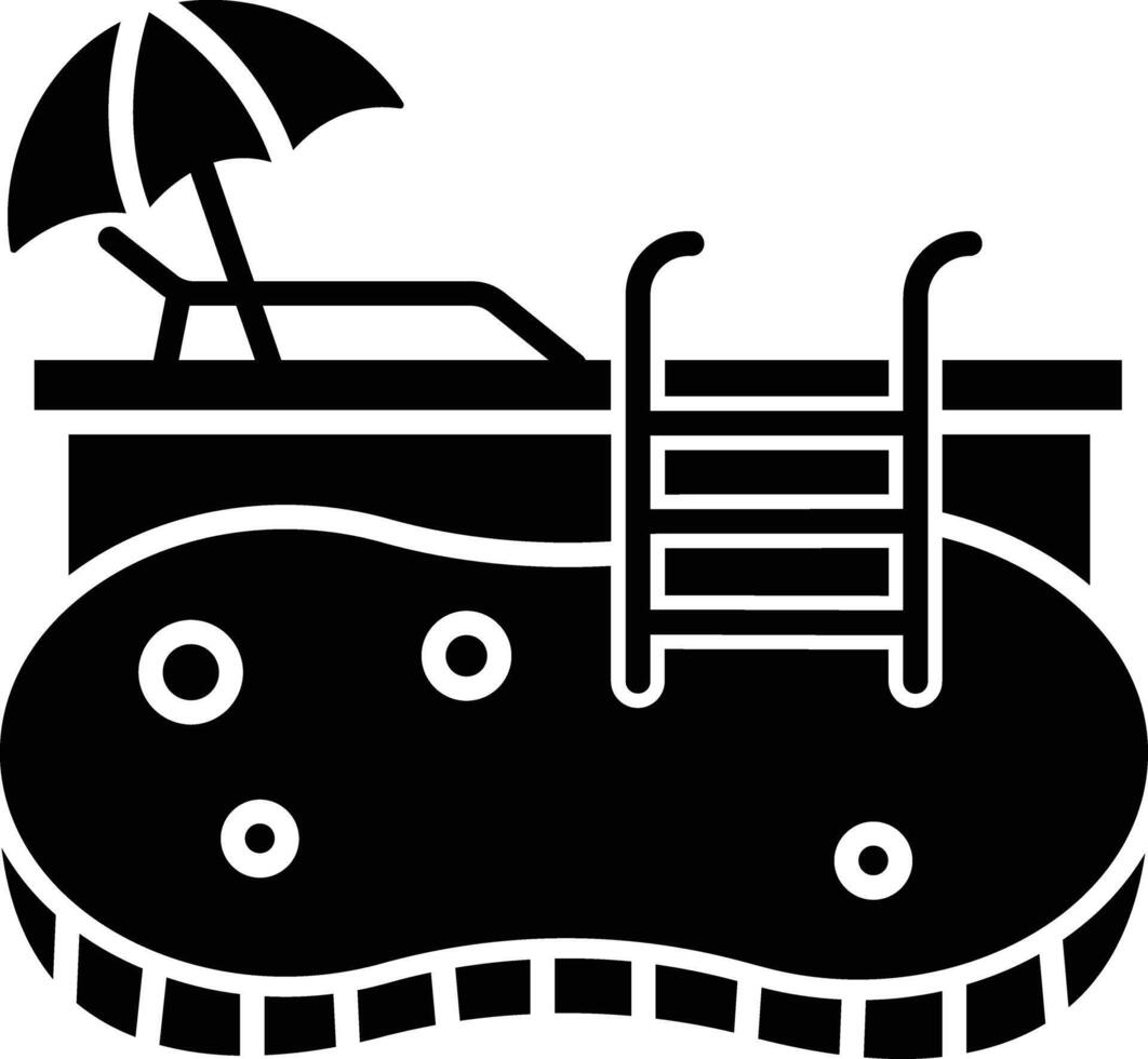 Swimming Pool solid glyph illustration vector