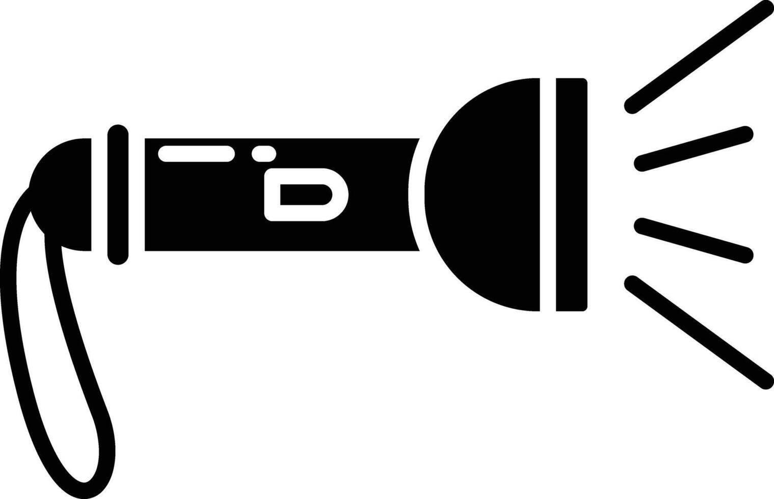 Diving Tourch solid glyph illustration vector