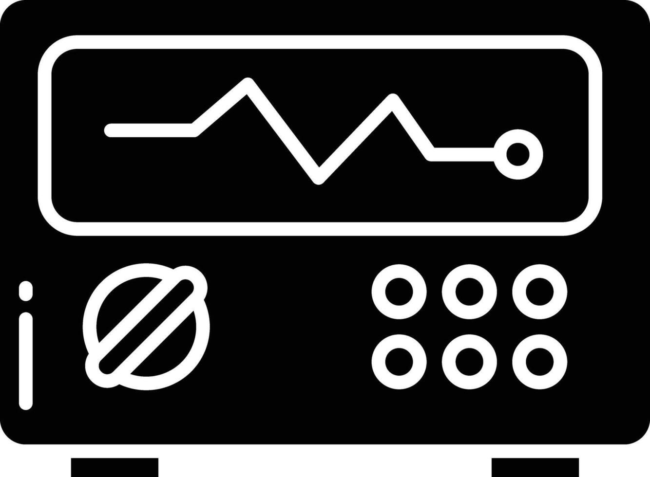 Oscilloscope solid glyph illustration vector