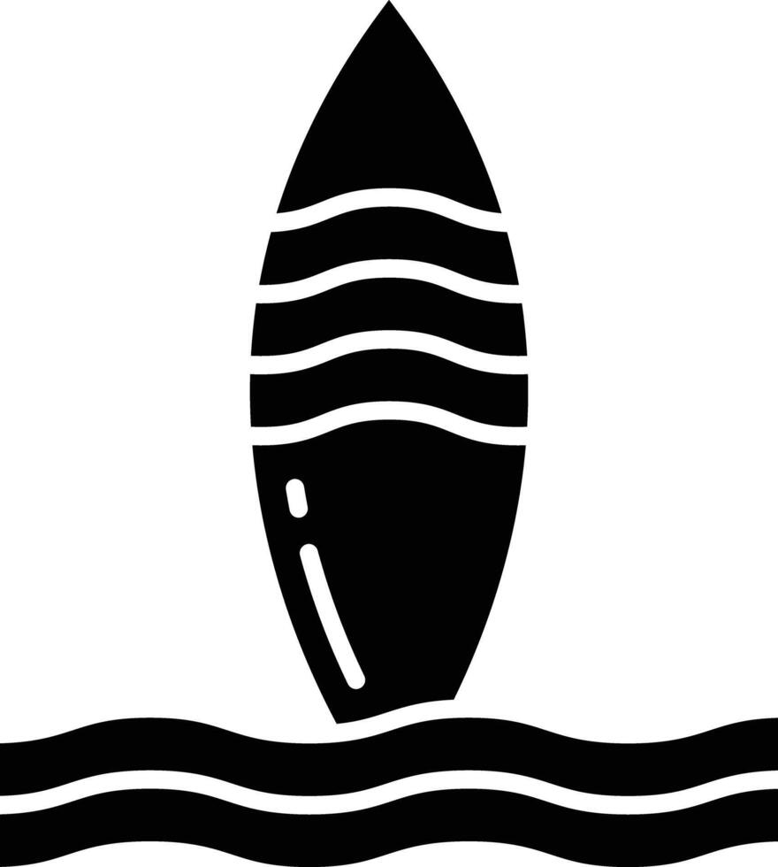 surfing solid glyph illustration vector