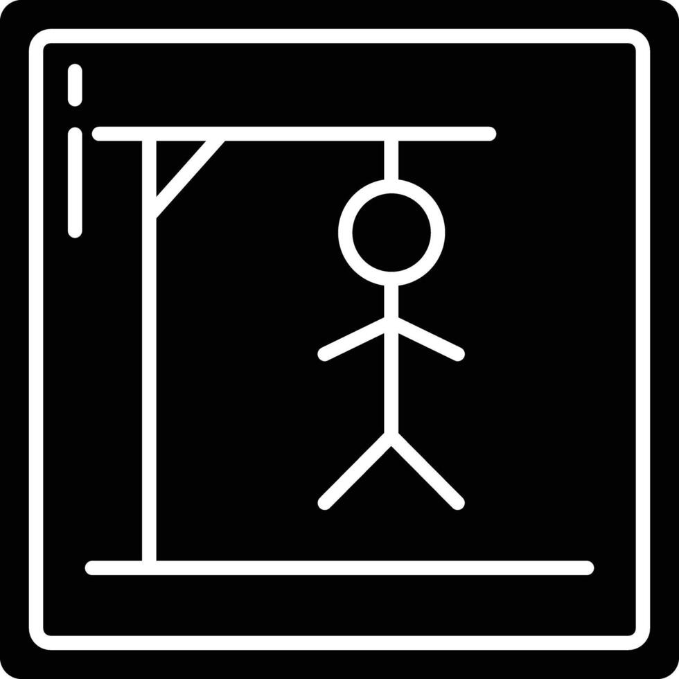 Hangman game solid glyph illustration vector