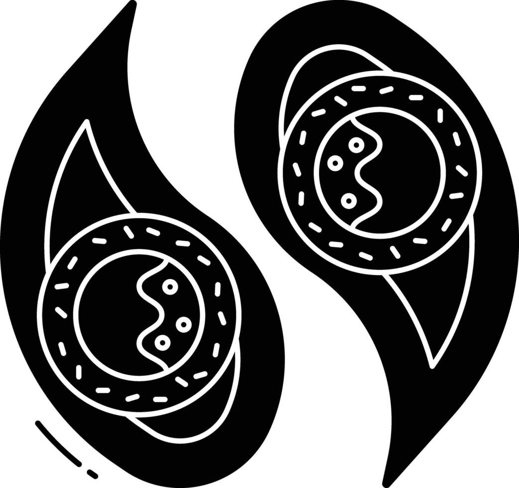 Kimbap sushi solid glyph illustration vector