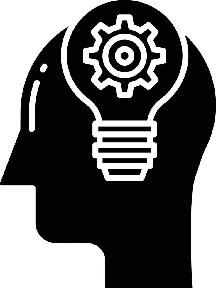 brainstorming solid glyph illustration vector