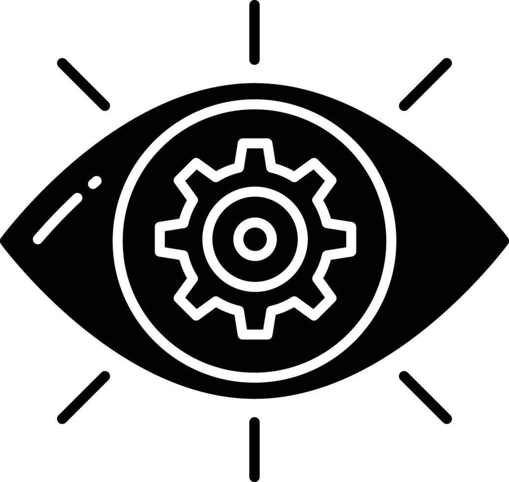 vision brainstorming solid glyph illustration vector