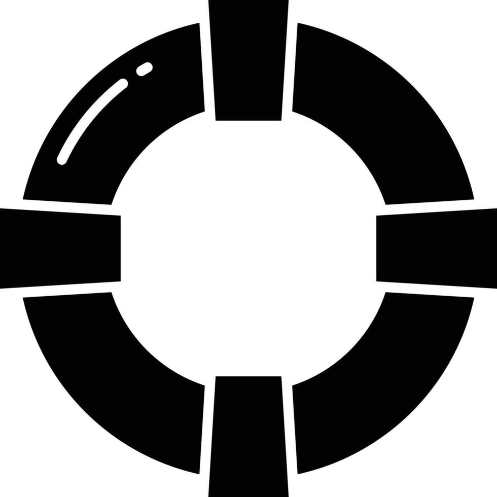 Life saver solid glyph illustration vector