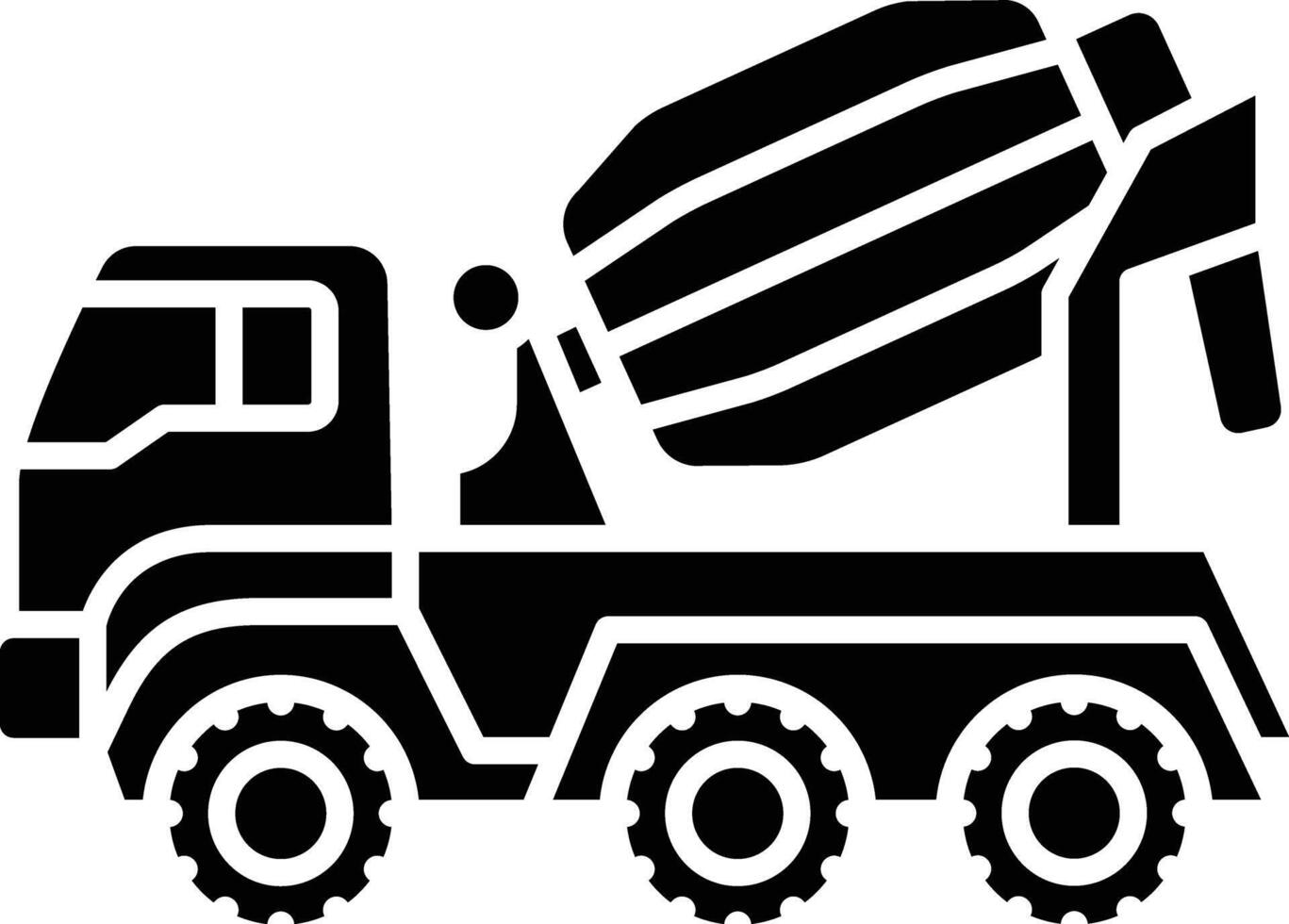 Mixer truck solid glyph illustration vector