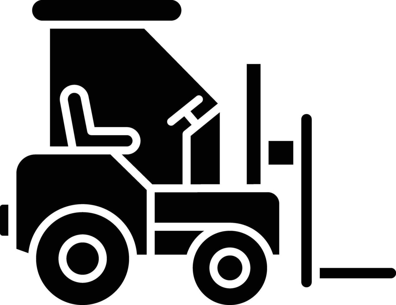 Forklift solid glyph illustration vector
