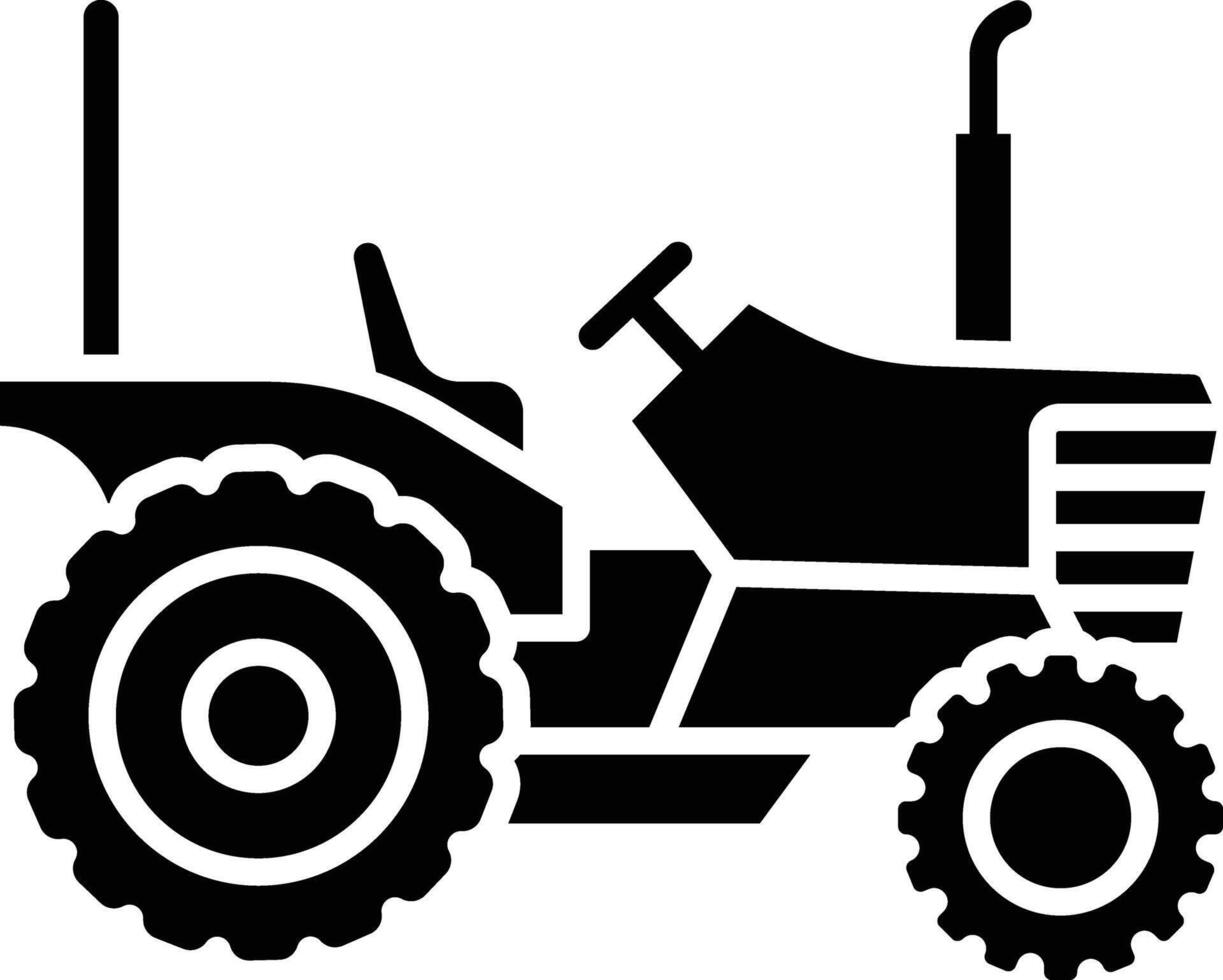 Tractor solid glyph illustration vector