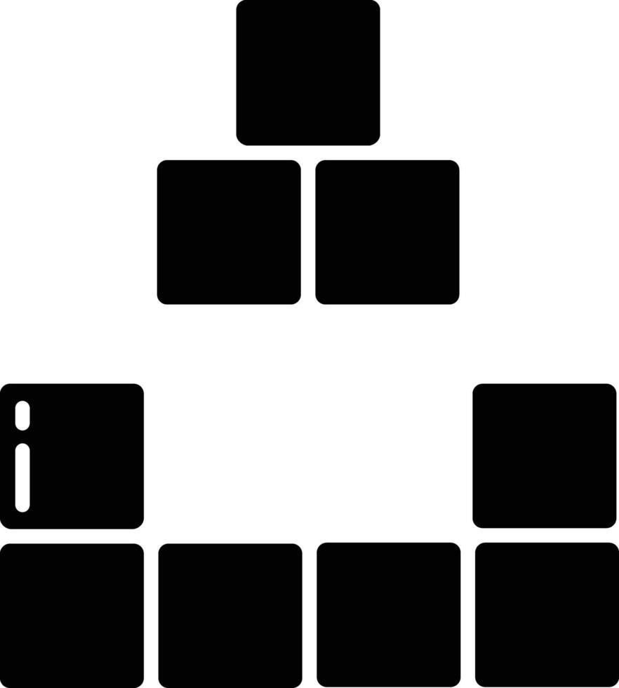 Blocks Building solid glyph illustration vector