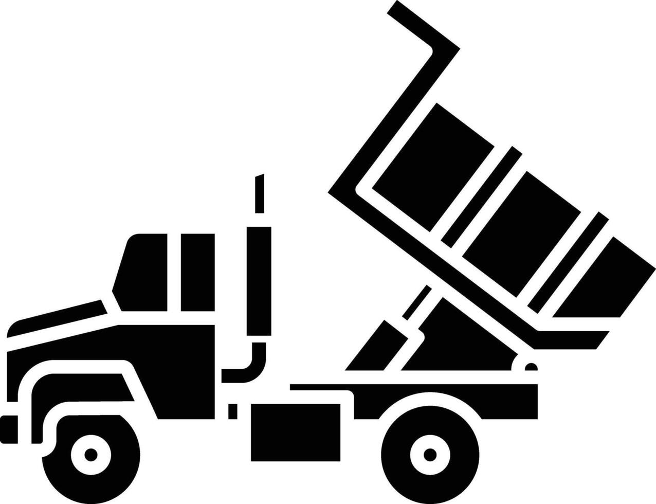 Loading truck solid glyph illustration vector