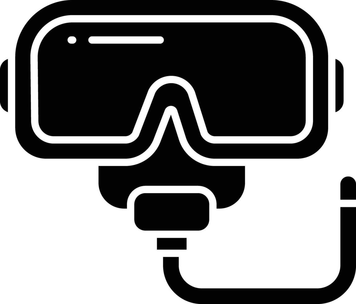 snorkeling mask solid glyph illustration vector