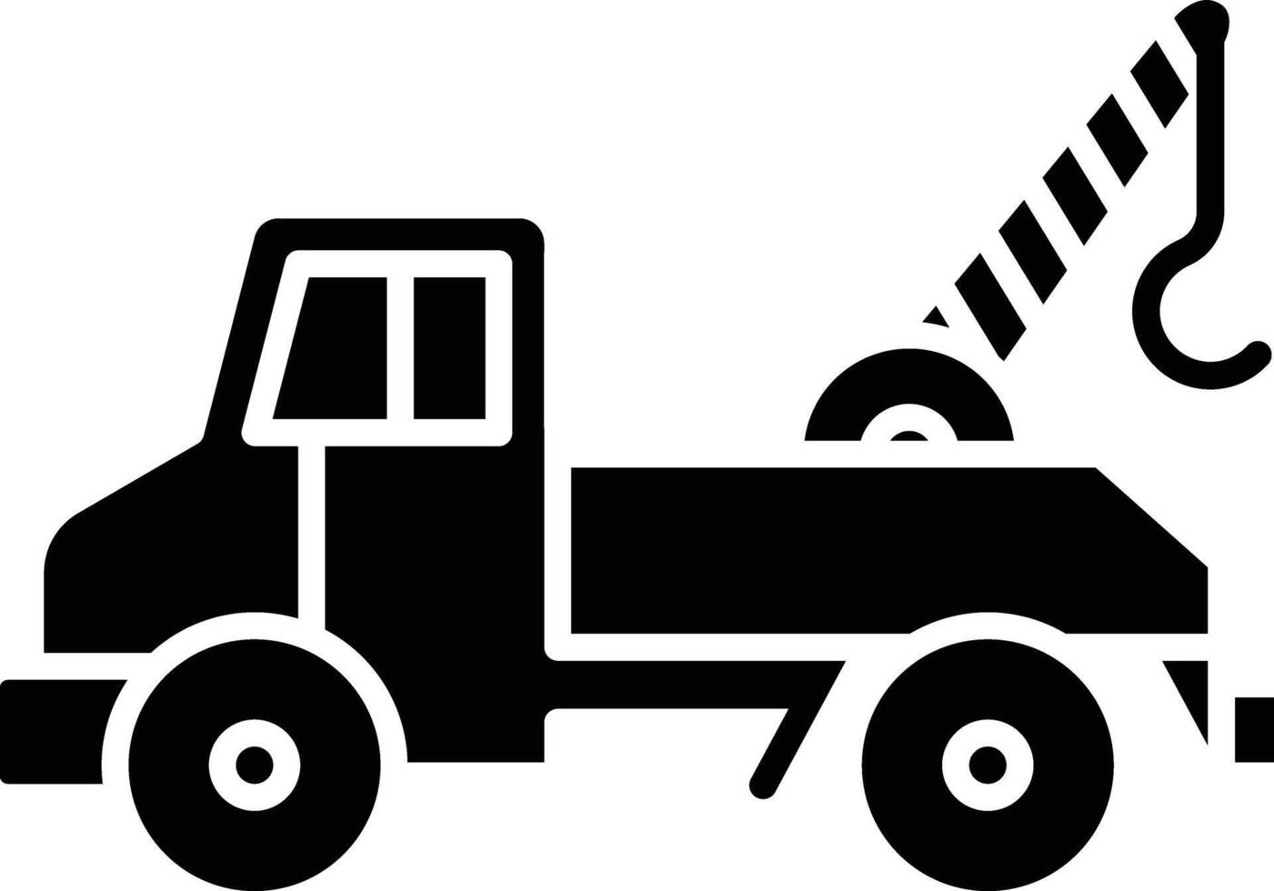 Crane truck solid glyph illustration vector