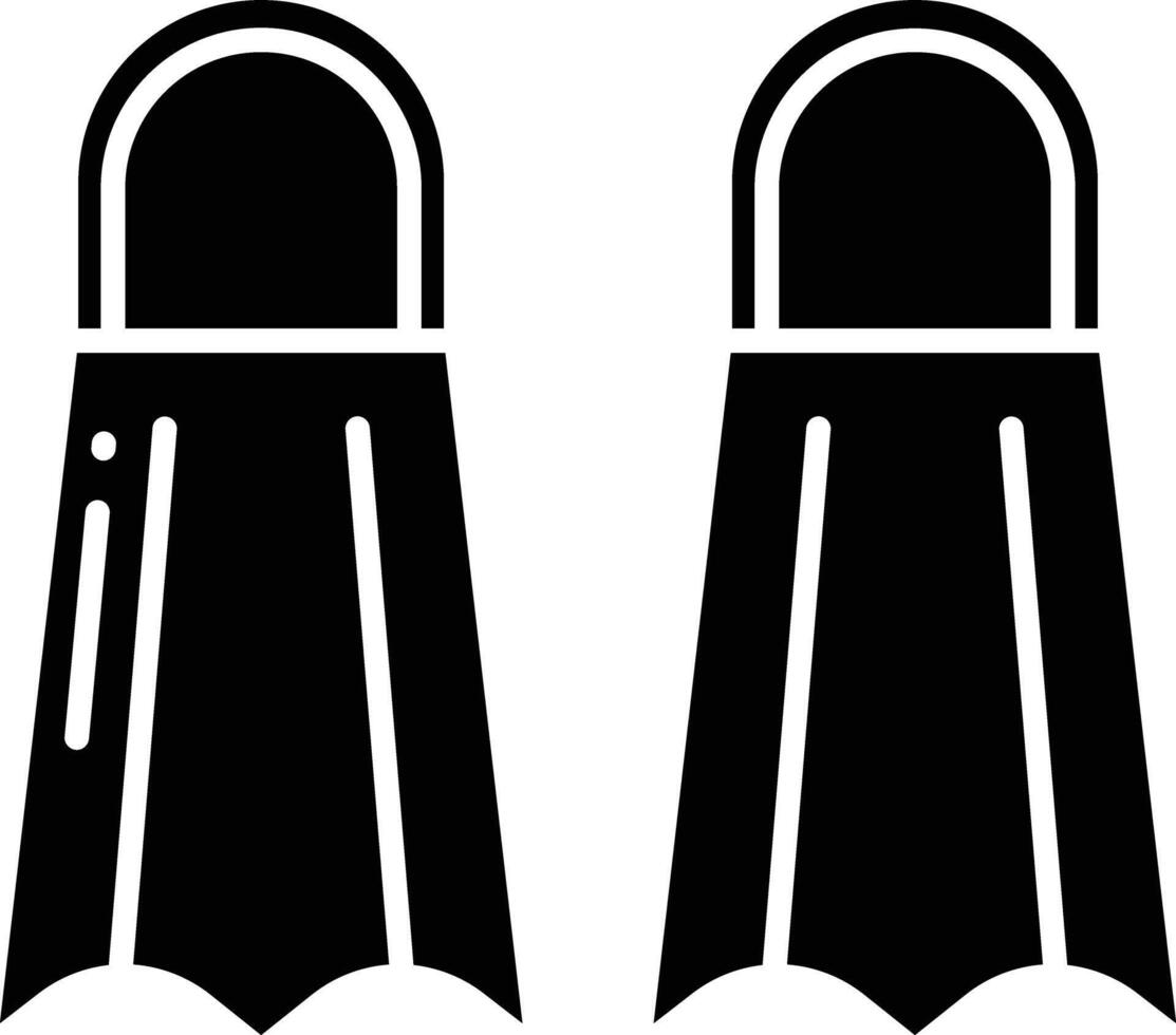 Swim Fins solid glyph illustration vector