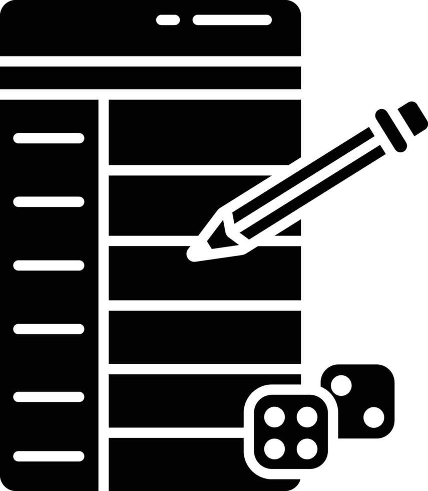 Yahtzee solid glyph illustration vector