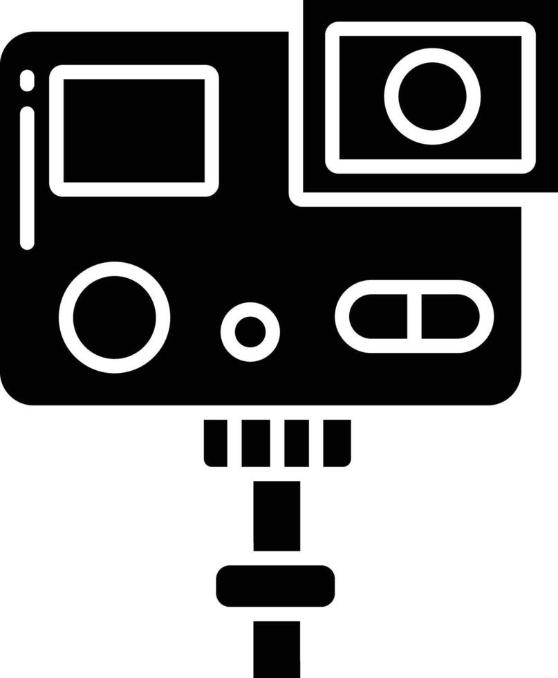 Camera solid glyph illustration vector