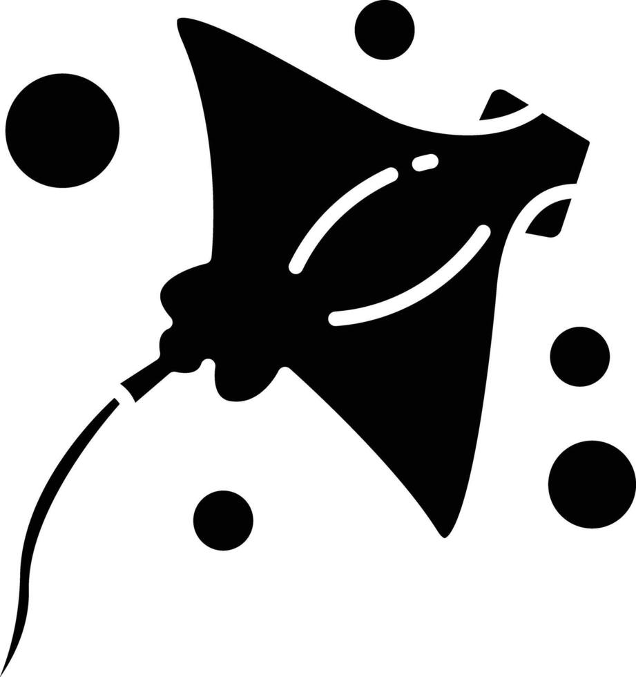 Manta ray solid glyph illustration vector