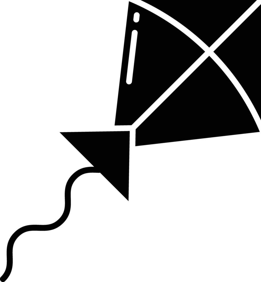 Kite solid glyph illustration vector