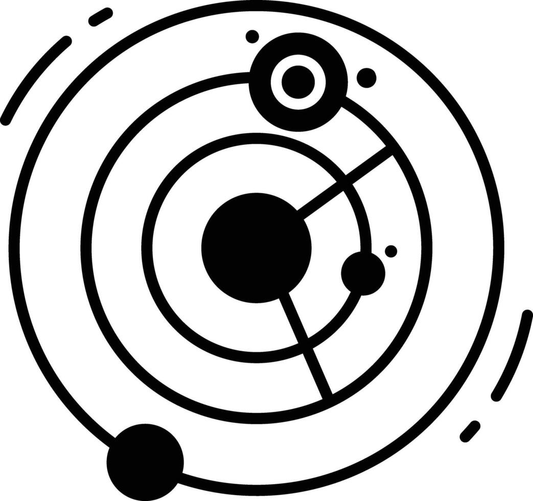 Solar system solid glyph illustration vector