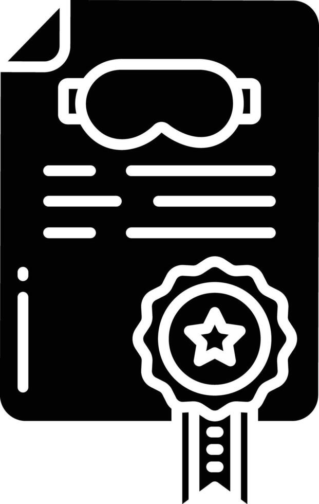 Certificate solid glyph illustration vector