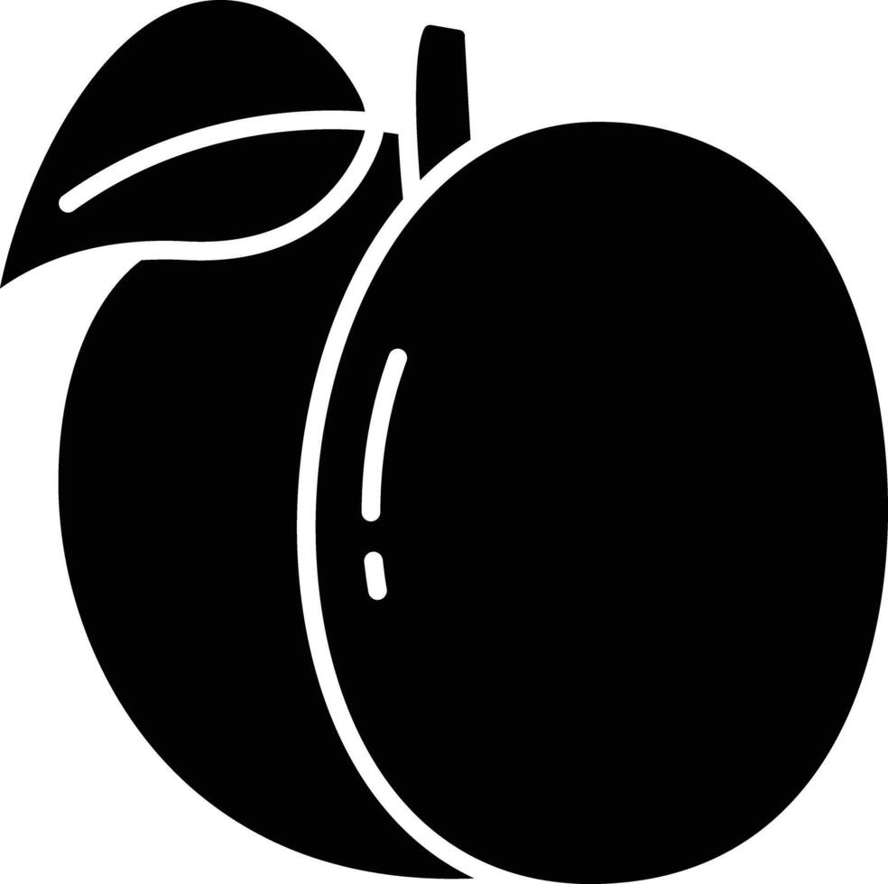 Apricot solid glyph illustration vector