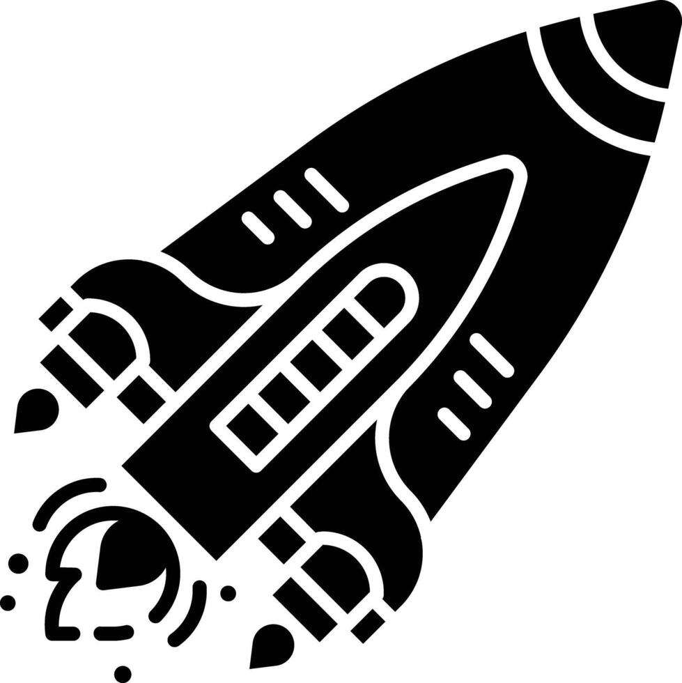 Spacecraft solid glyph illustration vector