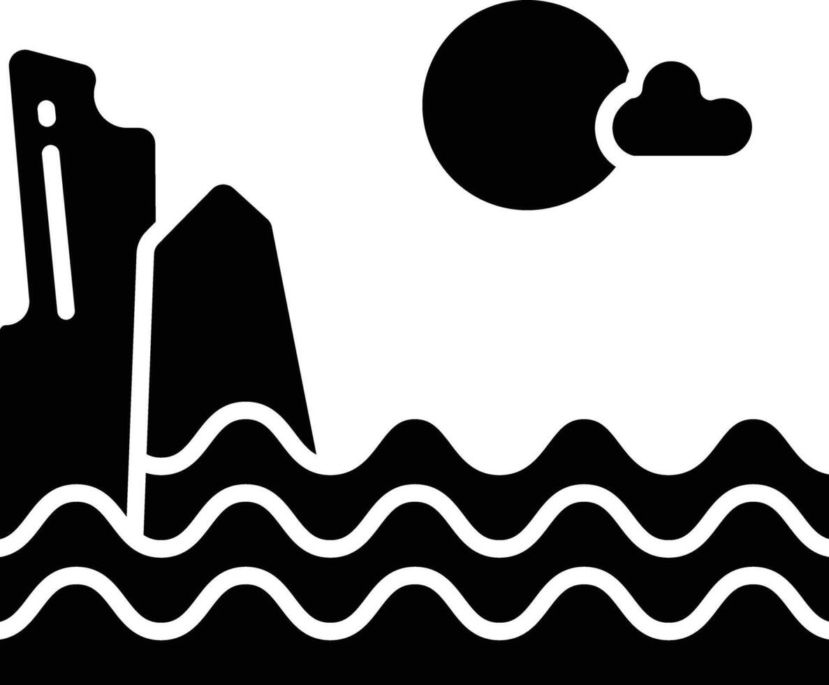 Sea View solid glyph illustration vector