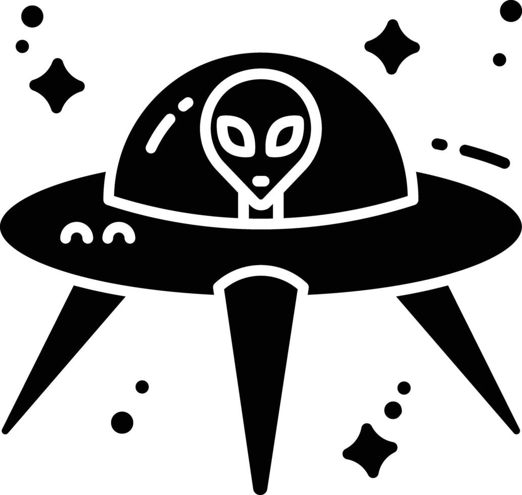 Extraterrestrial solid glyph illustration vector