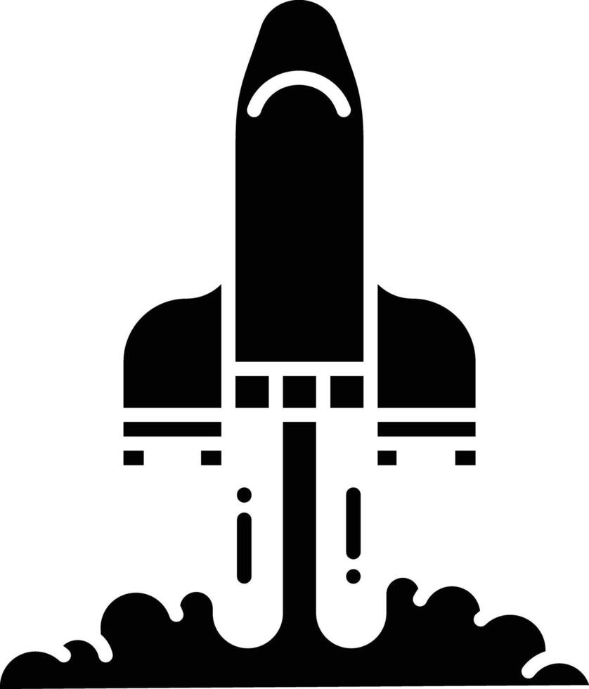 Rocket solid glyph illustration vector