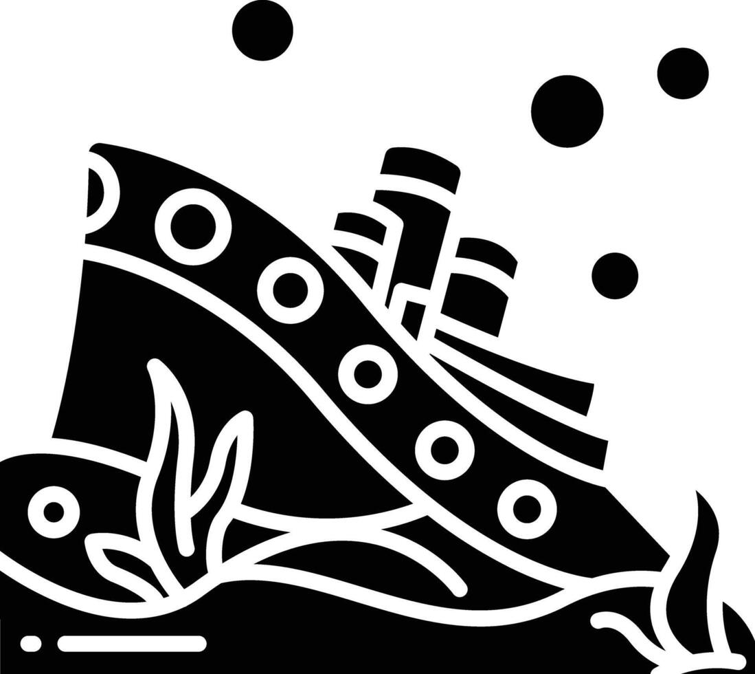 Shipwrick solid glyph illustration vector