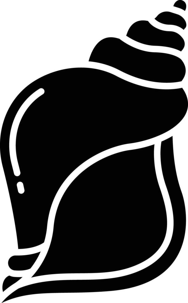 Sea shell solid glyph illustration vector