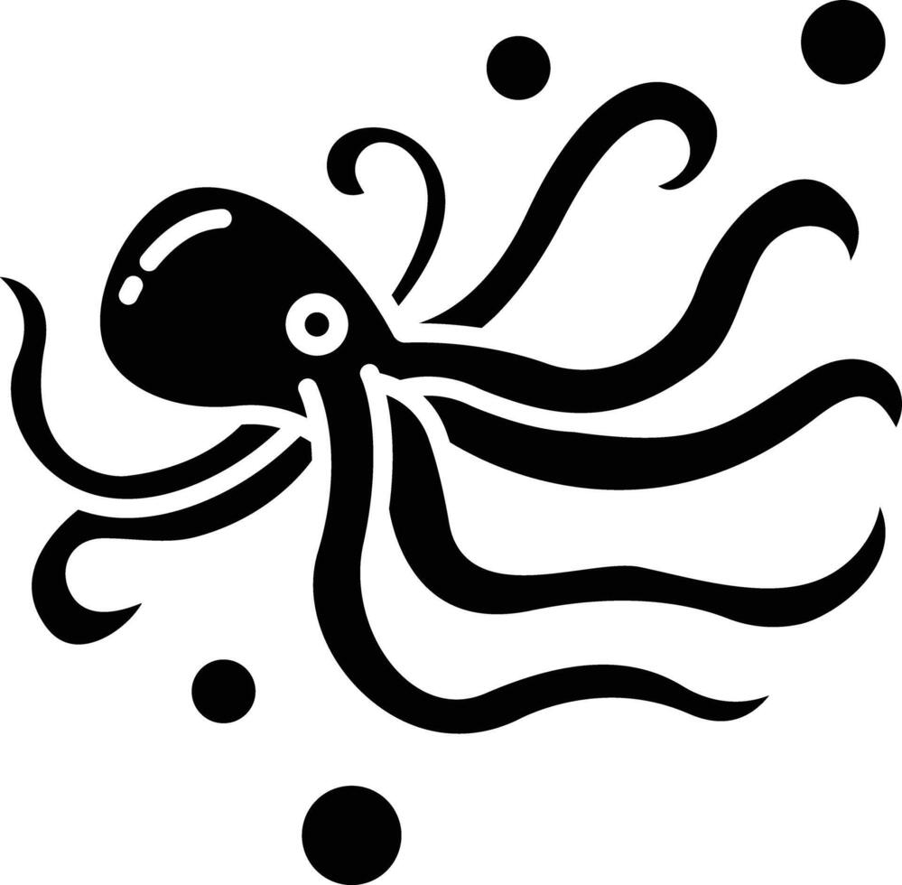 octopus solid glyph illustration vector