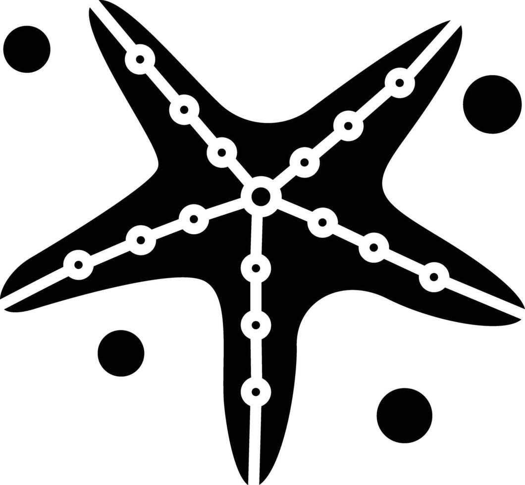 Starfish solid glyph illustration vector