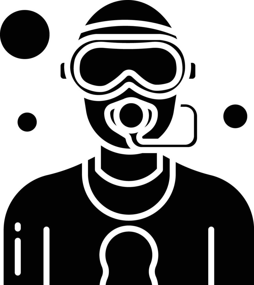Scuba Diving Mask solid glyph illustration vector