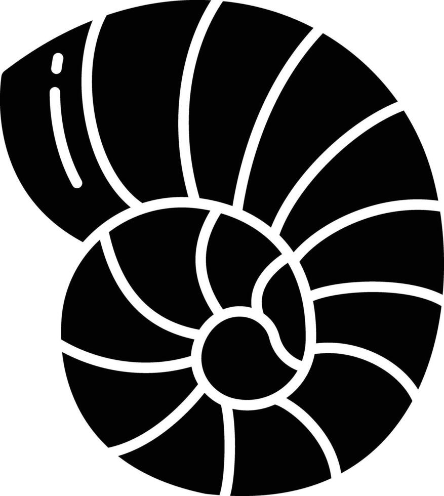 Sea shellsolid glyph illustration vector
