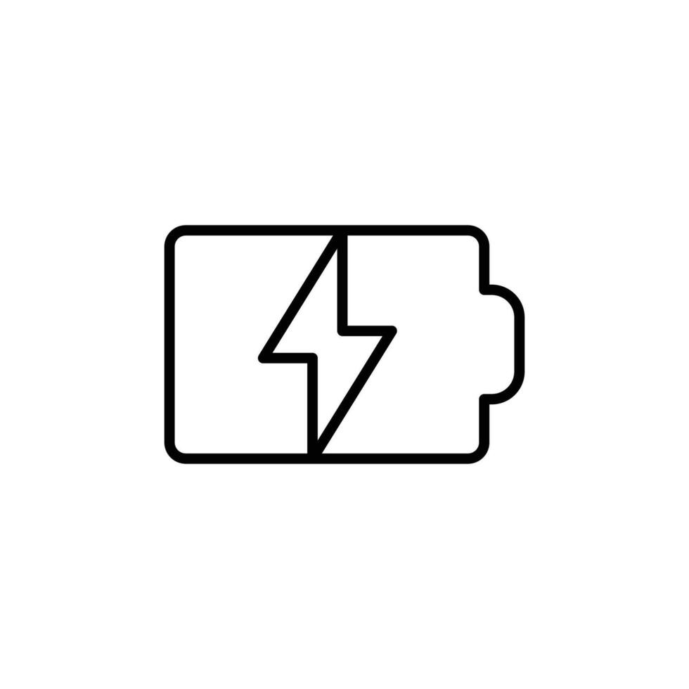 Battery charge icon. Simple outline style. Recharge, full, power, charger, electric, energy low, alkaline, energy, technology concept. Thin line symbol. Isolated. vector