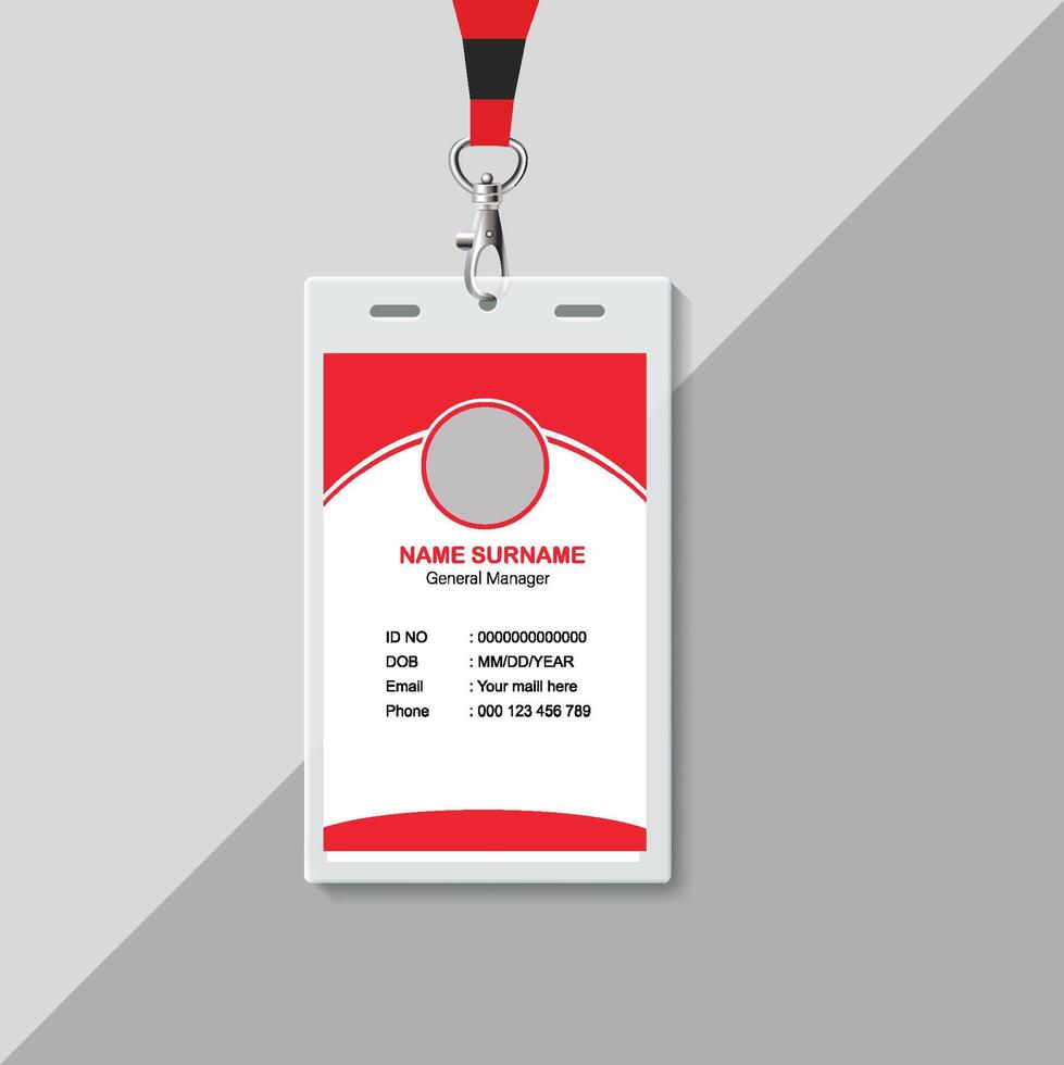 Modern and clean business id card template. professional id card design template with red color. corporate modern business id card design template. vector