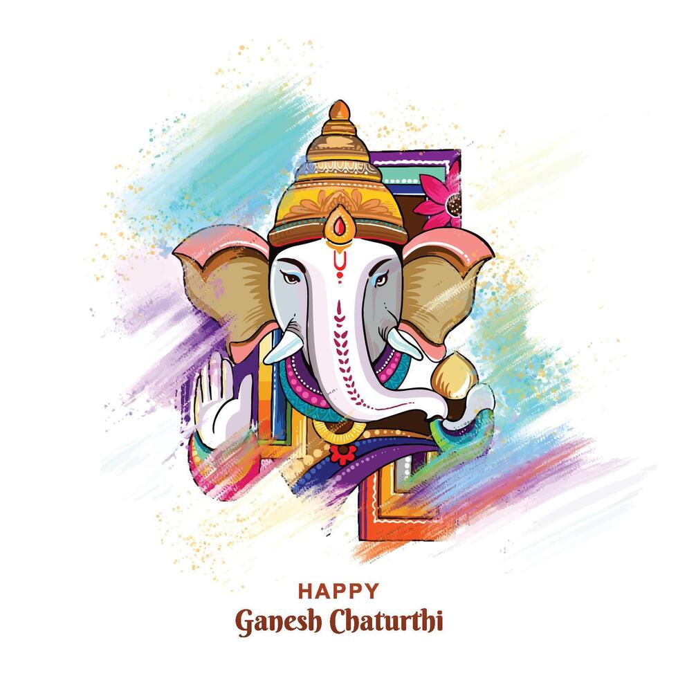 God ganesha illustration for happy ganesh chaturthi card background vector