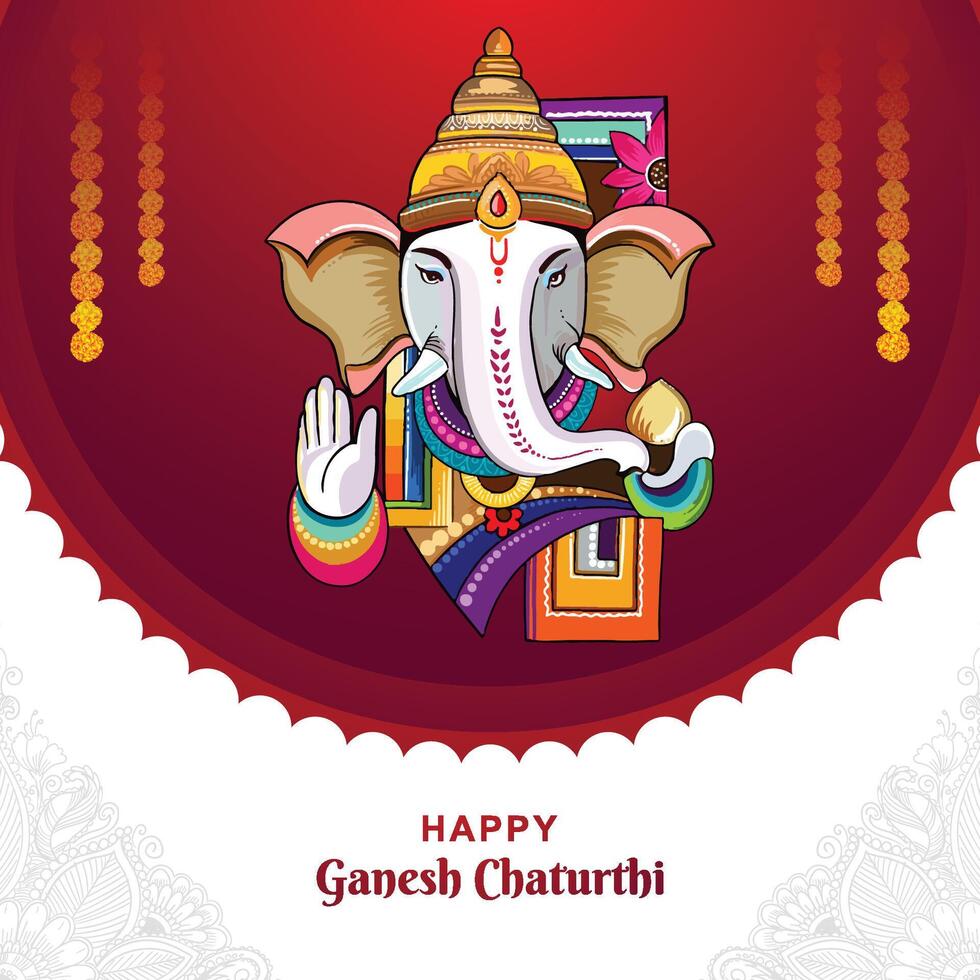 Illustration of lord ganpati background for ganesh chaturthi holiday card background vector
