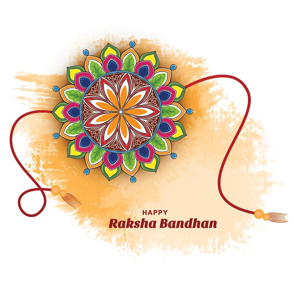 Decorative colorful rakhi festival card happy raksha bandhan card design vector