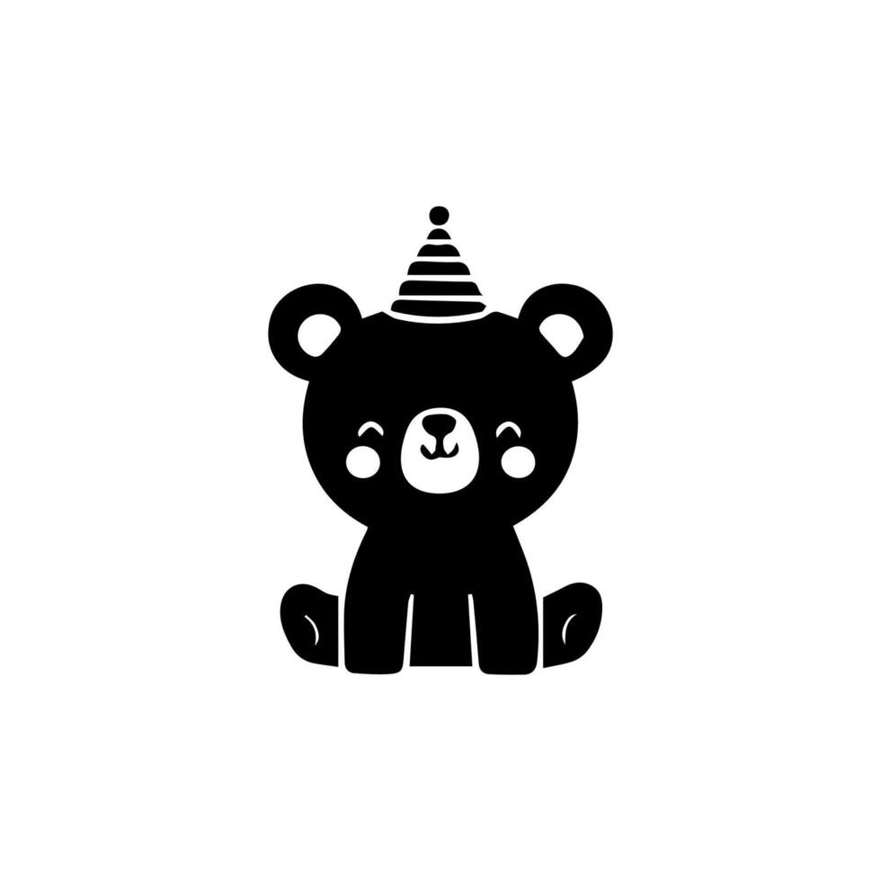 Beautiful teddy bear silhouette design vector