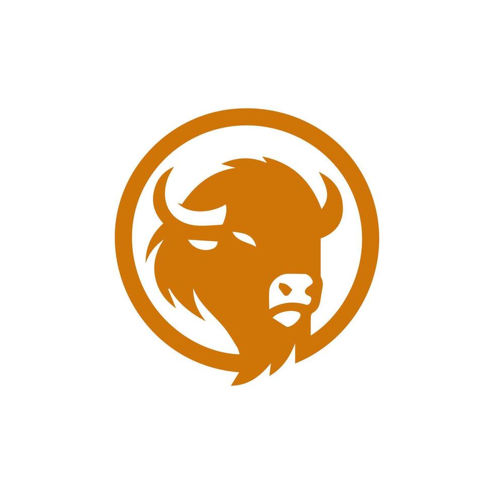 bison logo design template illustration inspiration design bison logo silhouette vector