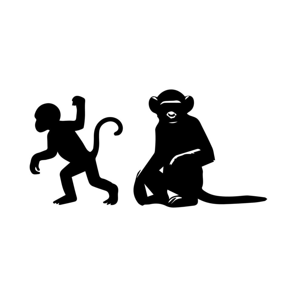 black and white chimpanzee For making logo vector