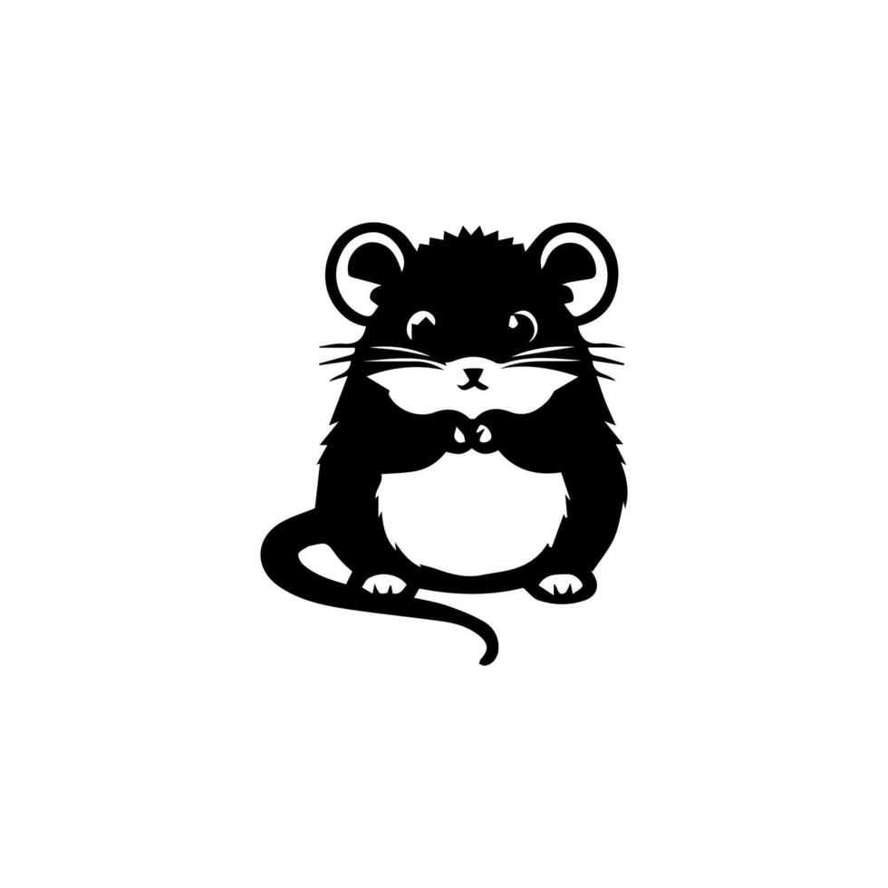 Hamster silhouette, Perfect for pet lovers, animal-themed designs. Illustrations show hamster vector