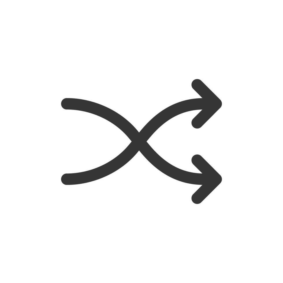 Shuffle Arrow Music Symbol Line Icon vector