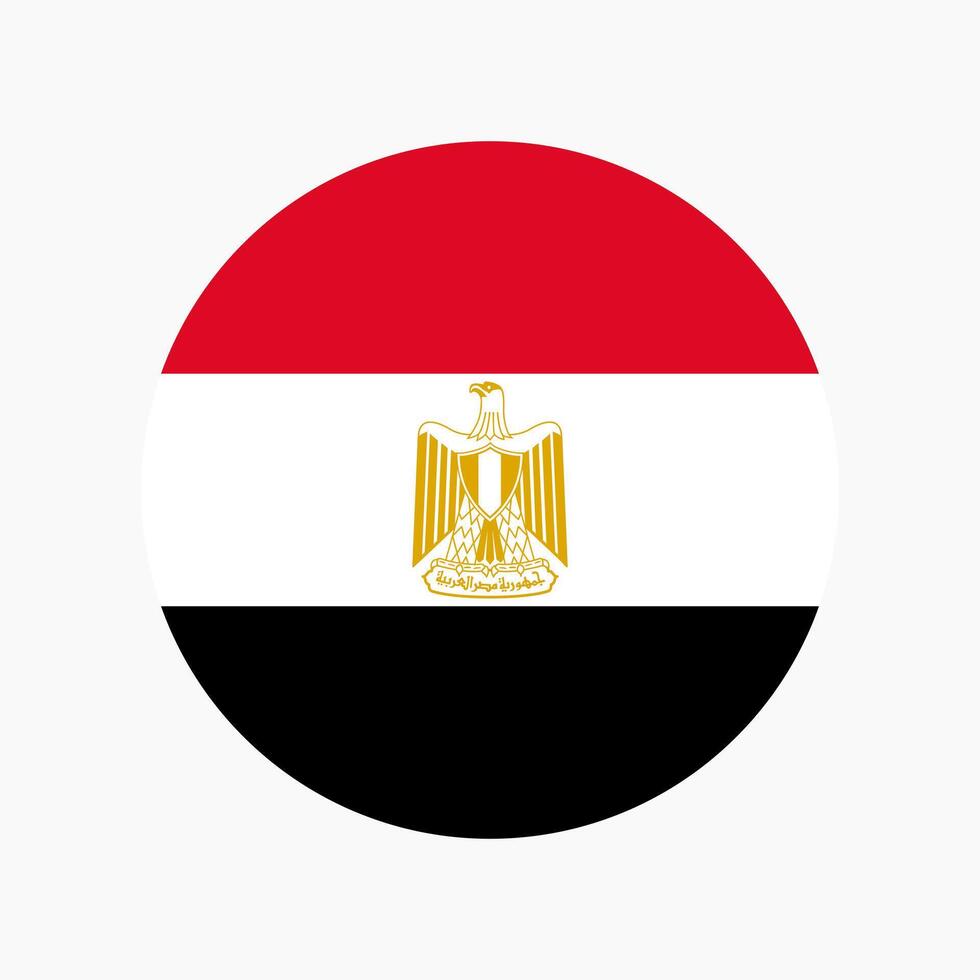 Egypt Flag Round Badge Icon Illustration vector